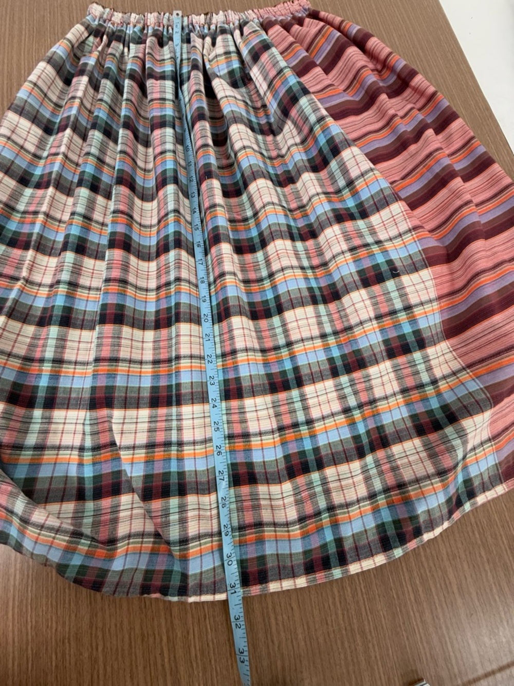 Mixed Plaid & Stripe A-Line or full Maxi Skirt in Multi-Color NWOT - Picture 7 of 7
